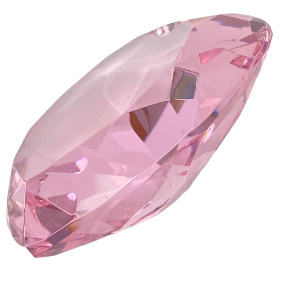 Crystal Glass Heart Shaped Clear Pink Paperweight Wedding Gift Home Office Decor - Picture 6 of 8